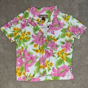 Caribbean Joe Button Up Floral Shirt, L
